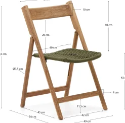 Tuinstoelen-Kave Home Dandara Tuinstoel Groen, Naturel