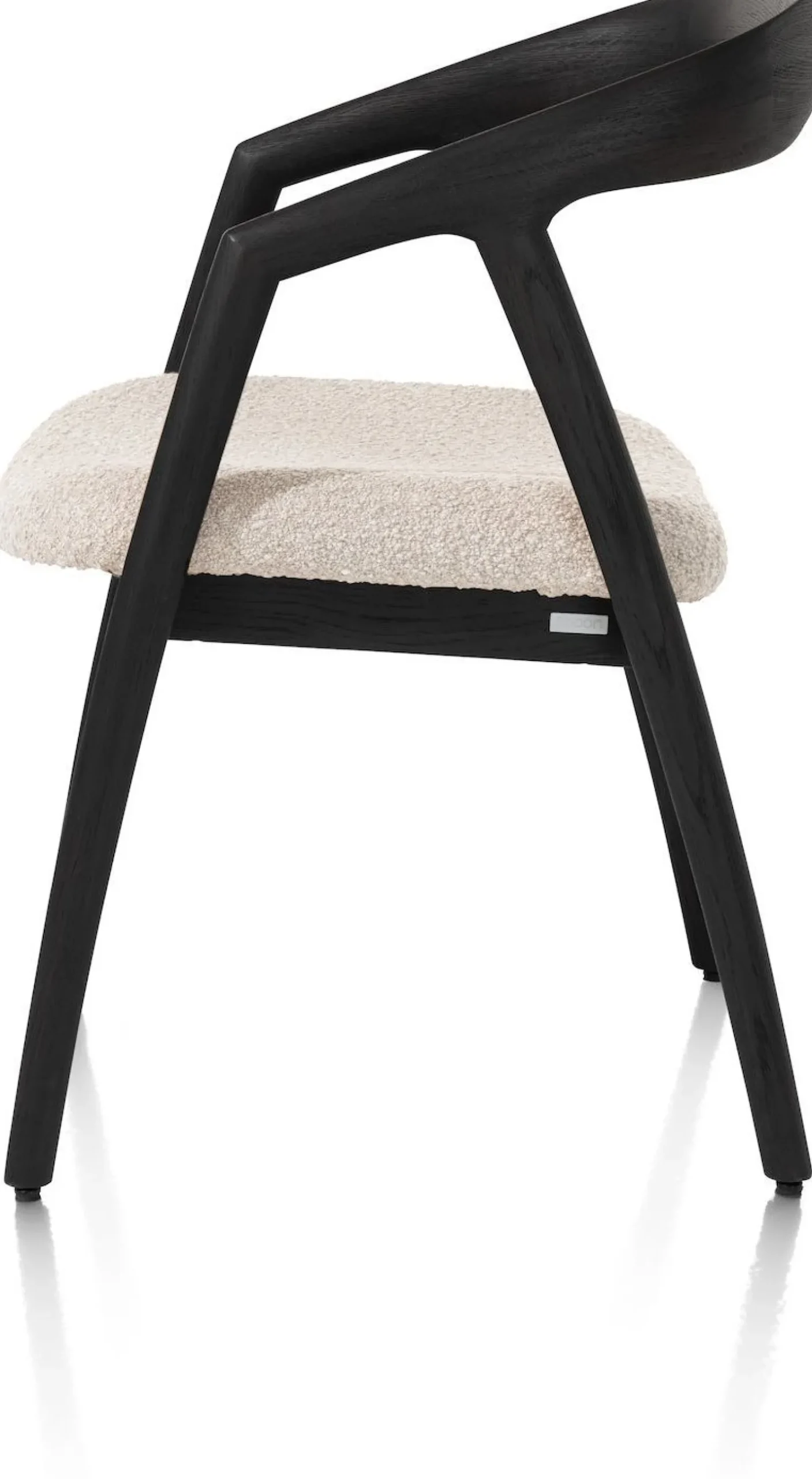 Eetkamerstoelen Met Armleuning-XOOON Dante Armstoel Antraciet, Creme