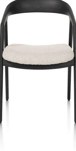 Eetkamerstoelen Met Armleuning-XOOON Dante Armstoel Antraciet, Creme