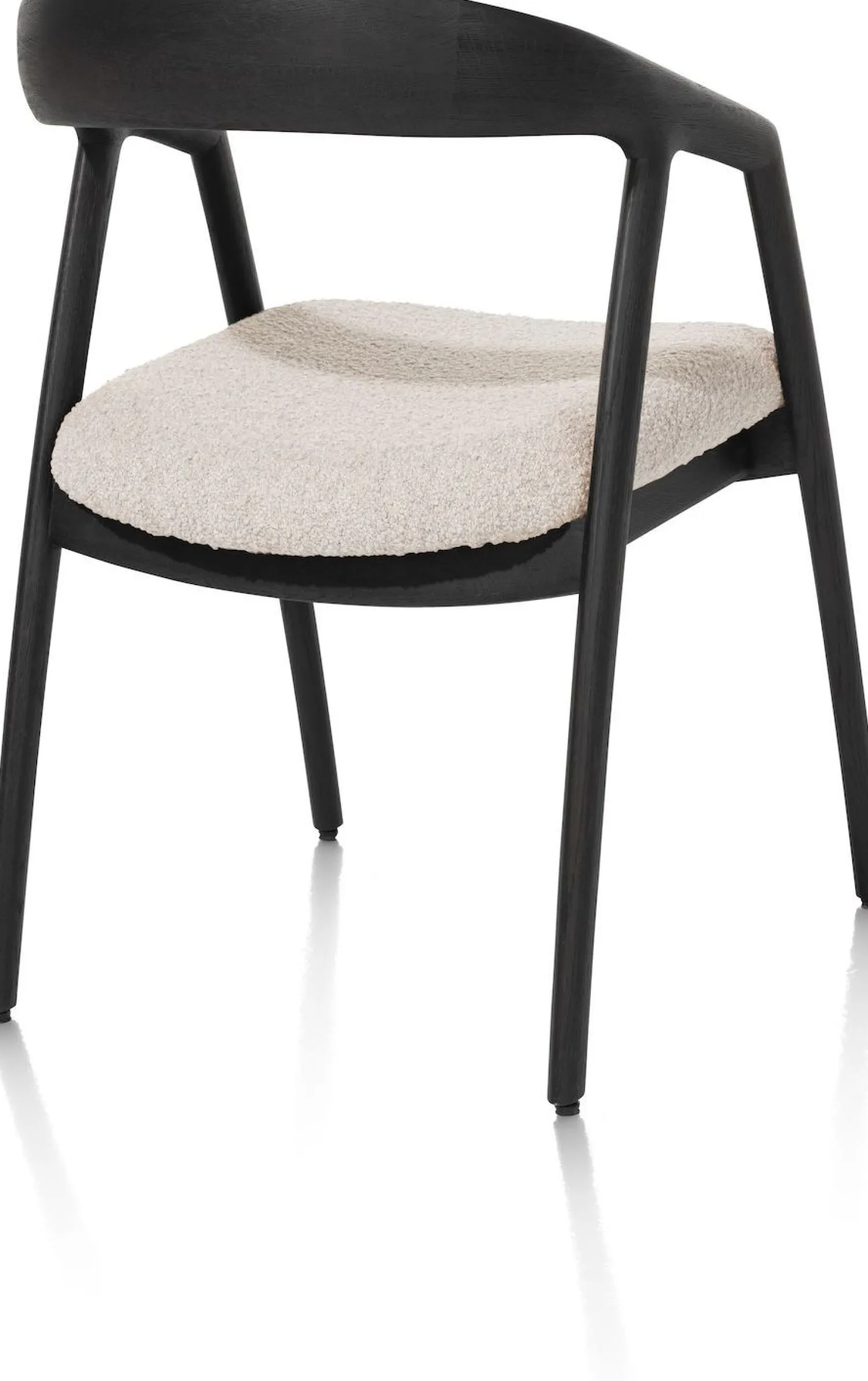 Eetkamerstoelen Met Armleuning-XOOON Dante Armstoel Antraciet, Creme