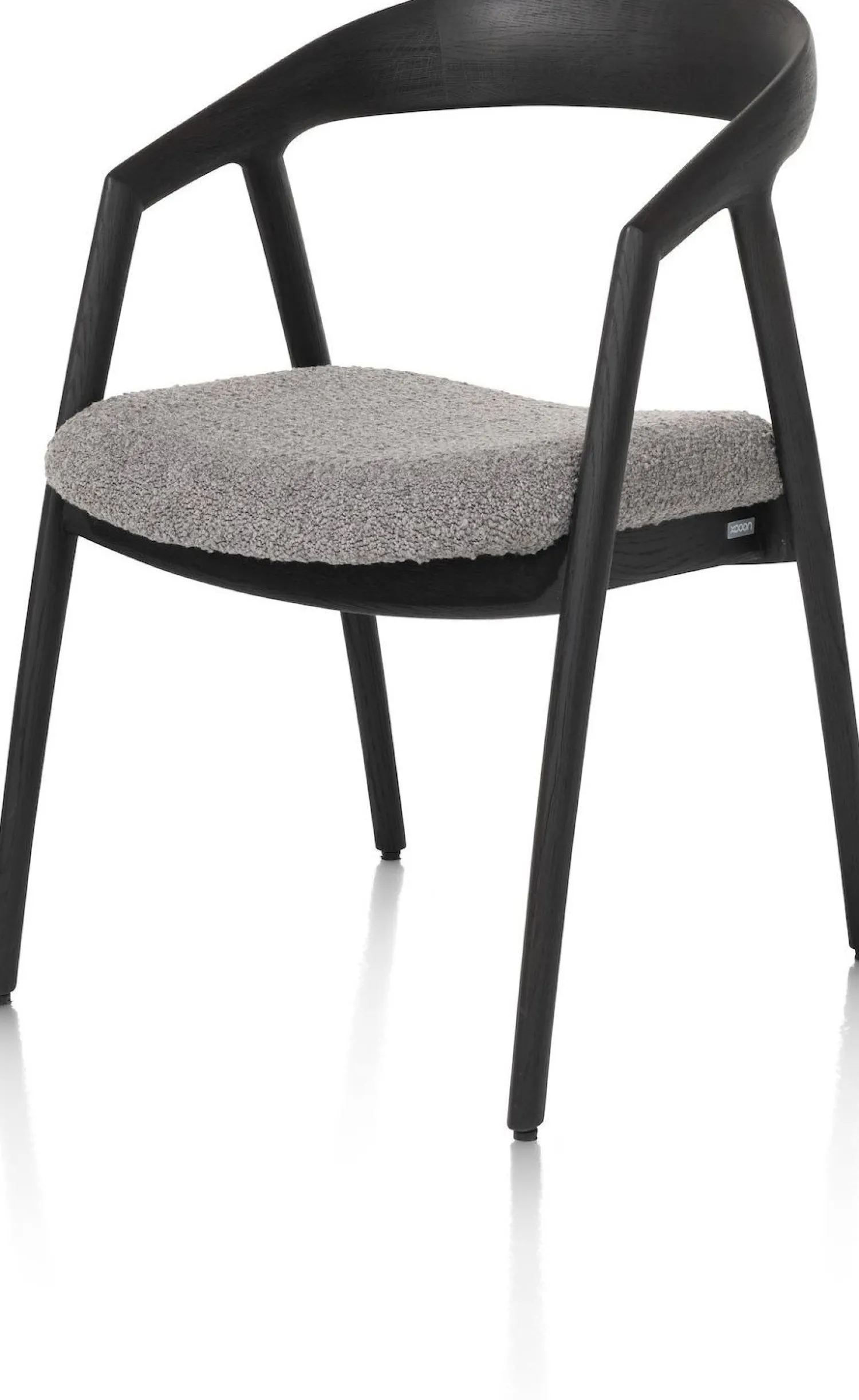 Eetkamerstoelen Met Armleuning-XOOON Dante Armstoel Antraciet, Lever