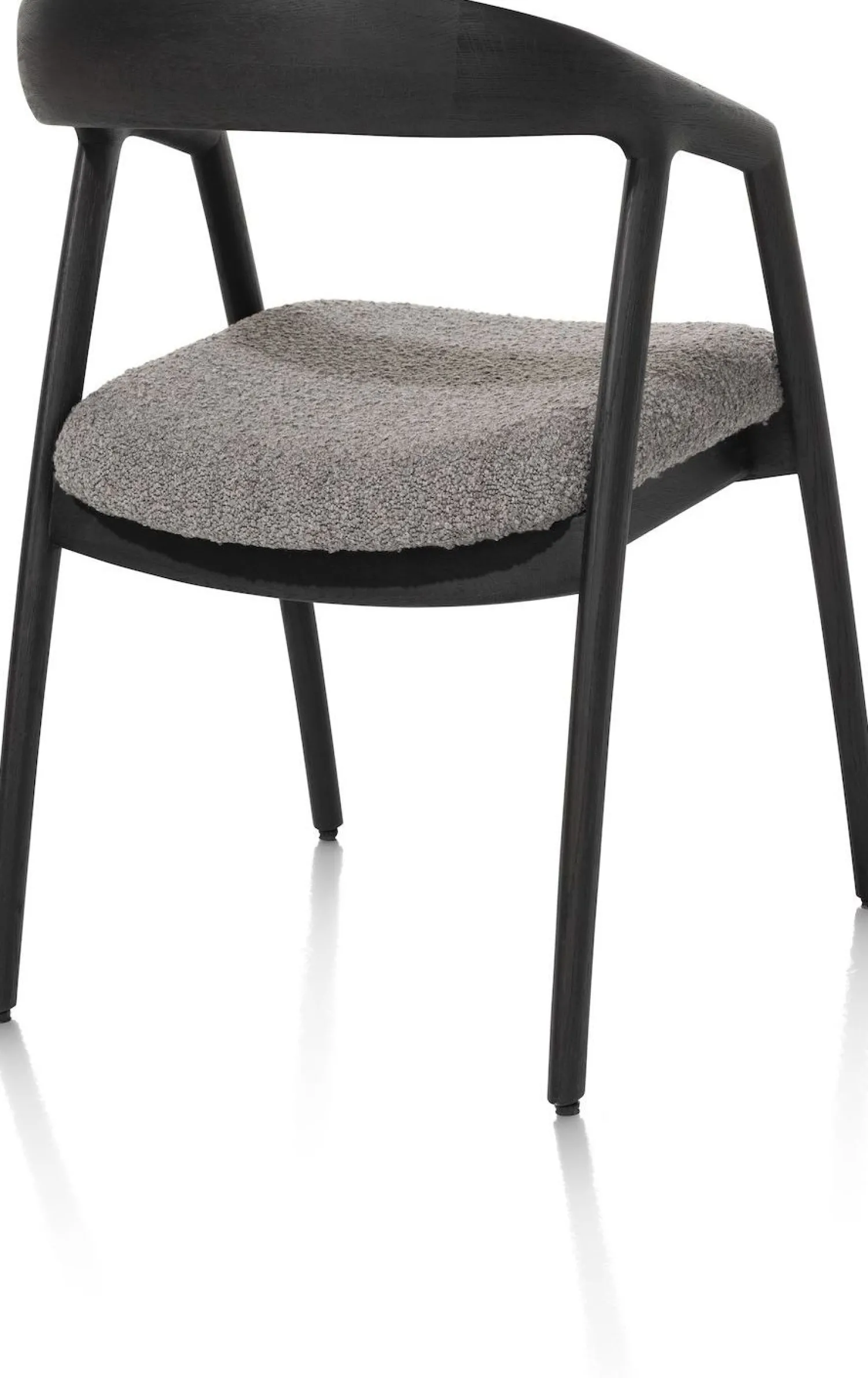 Eetkamerstoelen Met Armleuning-XOOON Dante Armstoel Antraciet, Lever