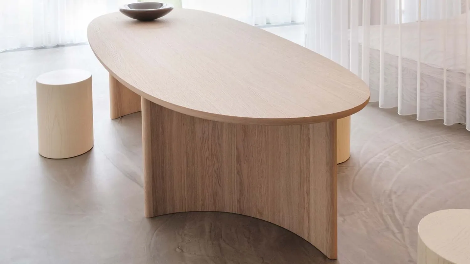 Houten Eettafels|Organische Eettafels-Arco Dew Eettafel Naturel