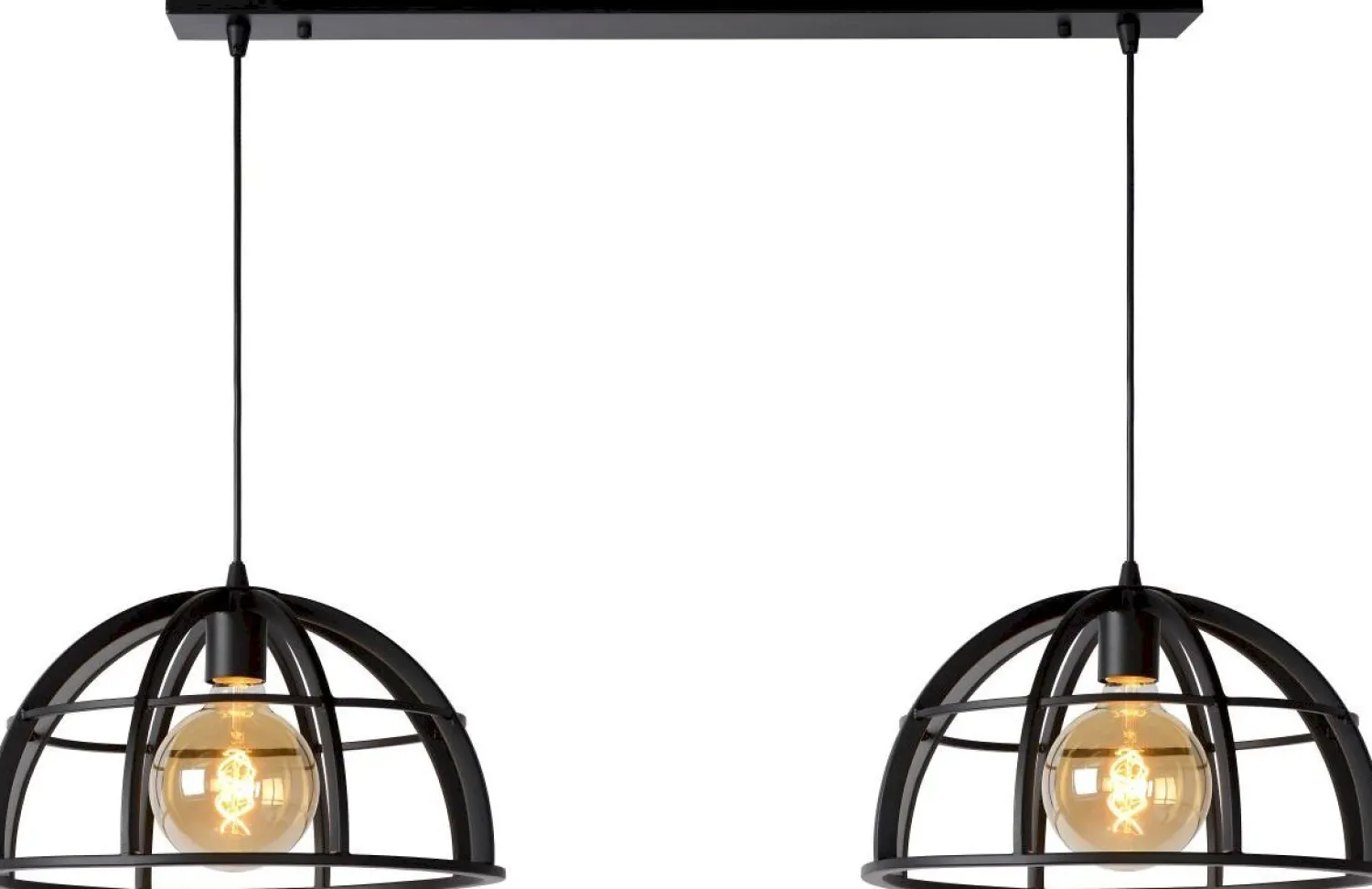Industriële Hanglampen|Industriële Hanglampen-Lucide Dikra Hanglamp Zwart