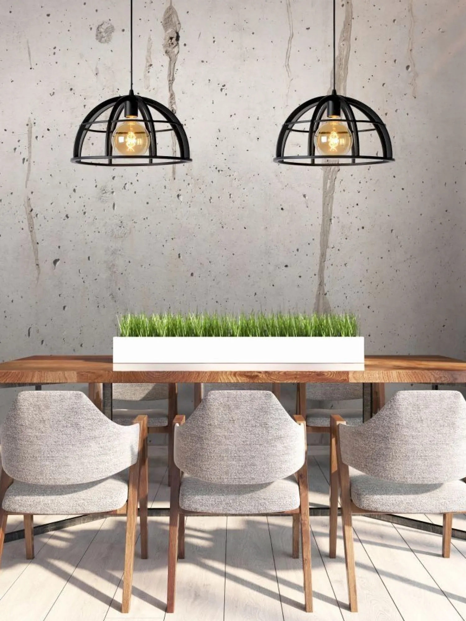 Industriële Hanglampen|Industriële Hanglampen-Lucide Dikra Hanglamp Zwart