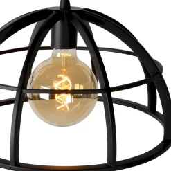 Industriële Hanglampen|Industriële Hanglampen-Lucide Dikra Hanglamp Zwart