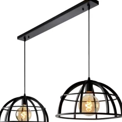Industriële Hanglampen|Industriële Hanglampen-Lucide Dikra Hanglamp Zwart