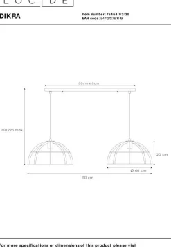 Industriële Hanglampen|Industriële Hanglampen-Lucide Dikra Hanglamp Zwart