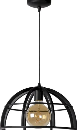 Industriële Hanglampen|Industriële Hanglampen-Lucide Dikra Hanglamp Zwart
