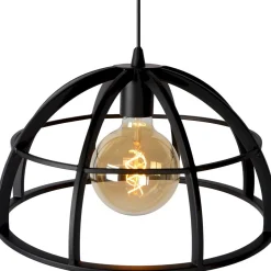 Industriële Hanglampen|Industriële Hanglampen-Lucide Dikra Hanglamp Zwart