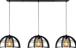 Industriële Hanglampen|Industriële Hanglampen-Lucide Dikra Hanglamp Zwart