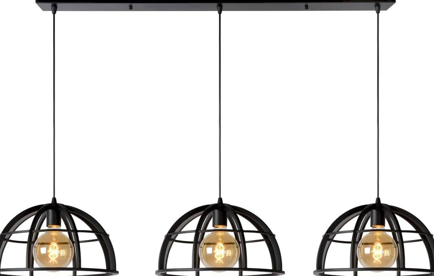 Industriële Hanglampen|Industriële Hanglampen-Lucide Dikra Hanglamp Zwart