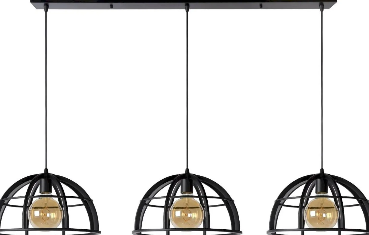 Industriële Hanglampen|Industriële Hanglampen-Lucide Dikra Hanglamp Zwart