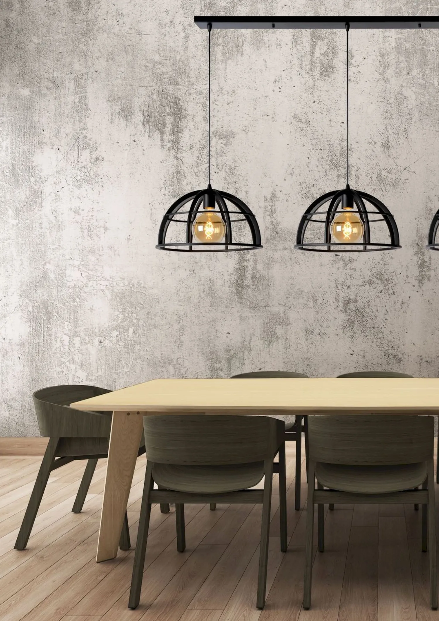 Industriële Hanglampen|Industriële Hanglampen-Lucide Dikra Hanglamp Zwart