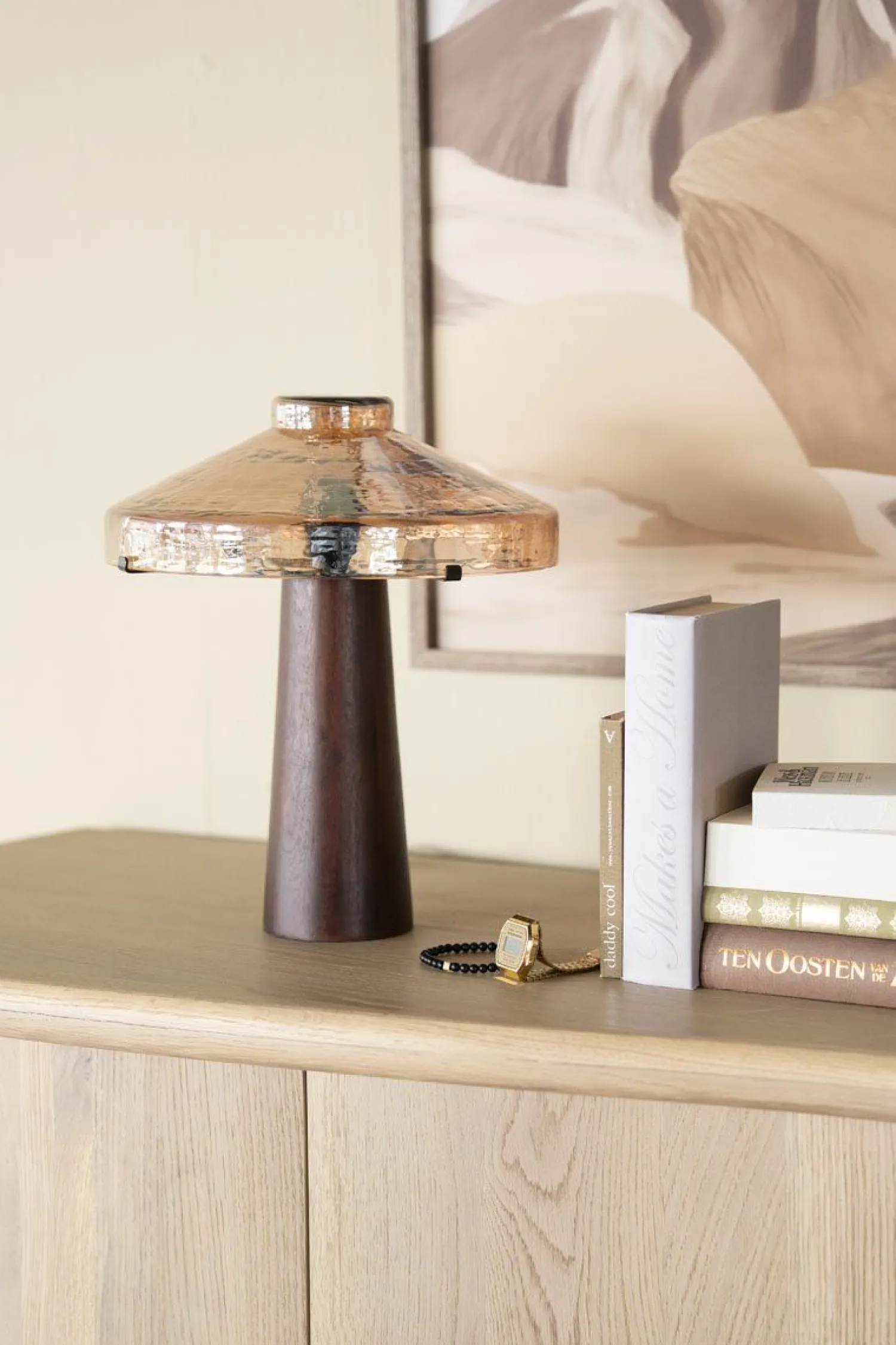 Tafellampen|Tafellampen-By Boo Dome Tafellamp Brown