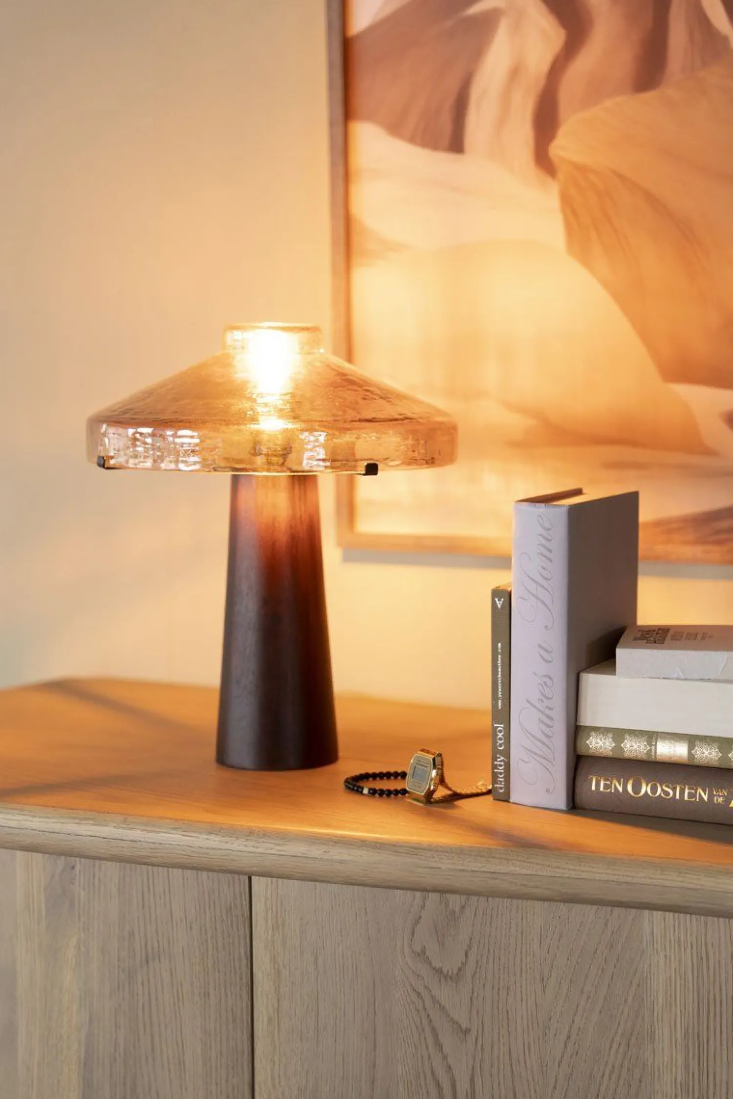 Tafellampen|Tafellampen-By Boo Dome Tafellamp Brown