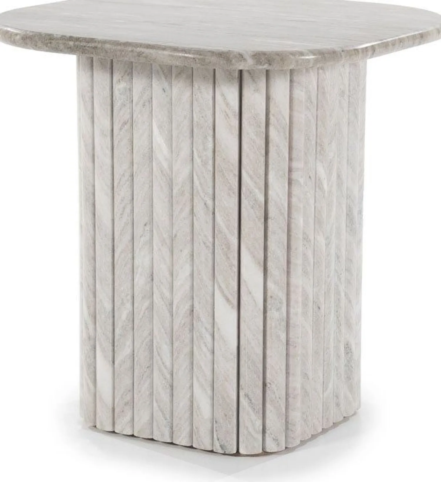 Marmeren Bijzettafels-By Boo Dorique Bijzettafel Wit, Grijs