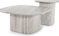 Marmeren Salontafels-By Boo Dorique Salontafel Wit, Grijs