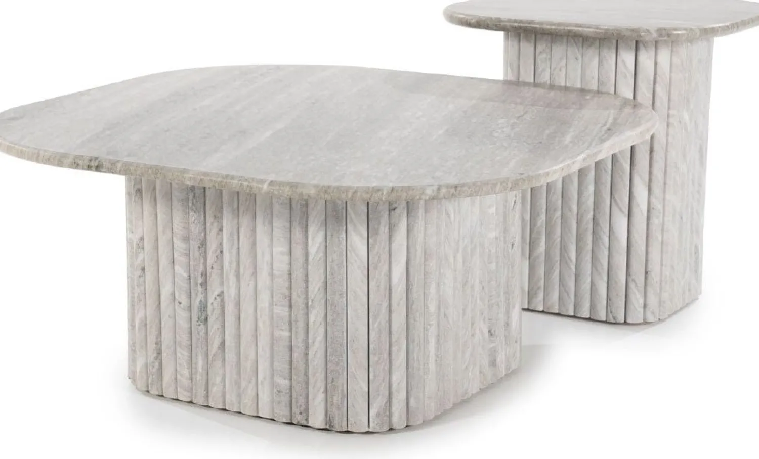 Marmeren Salontafels-By Boo Dorique Salontafel Wit, Grijs