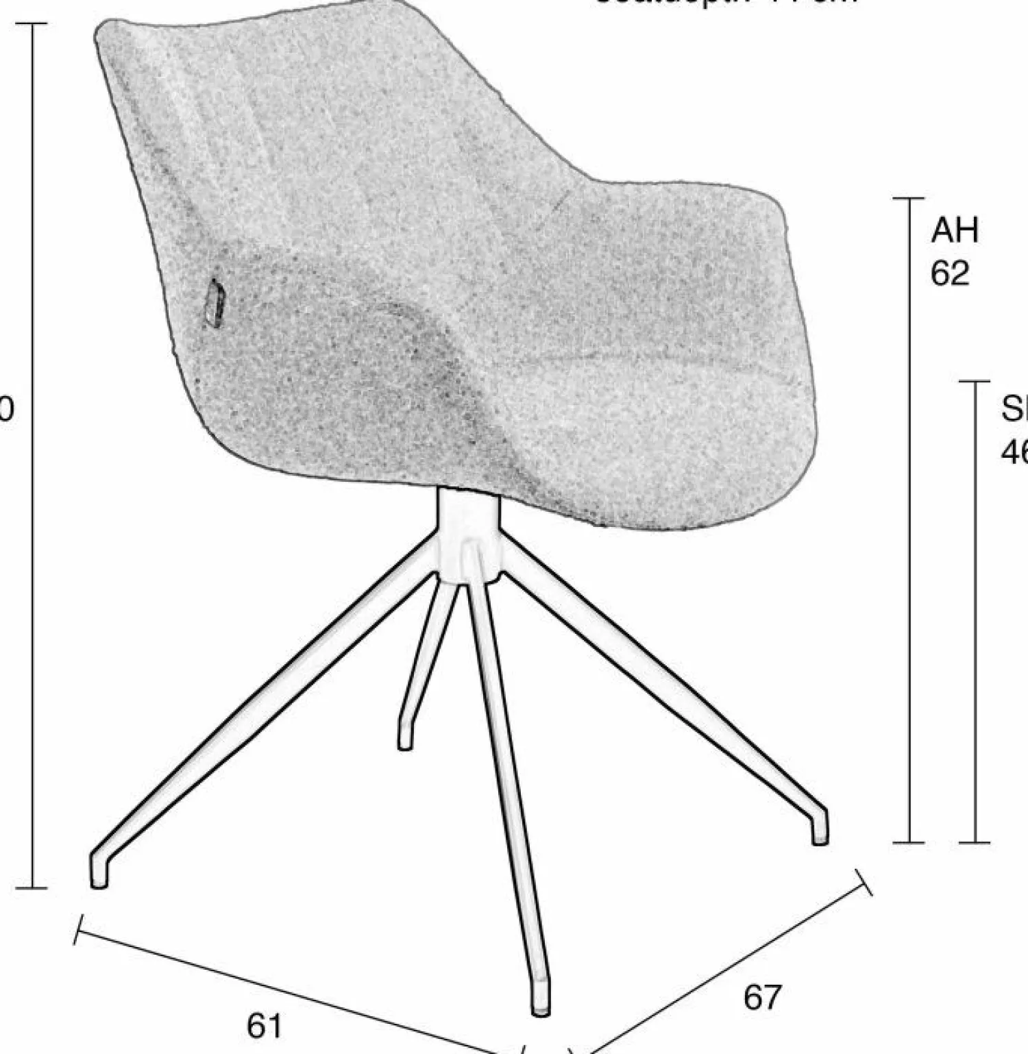 Kuipstoelen|Draaibare Eetkamerstoelen-Zuiver Doulton Swivel (set van 2) Armstoel Natural