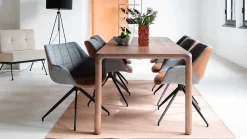 Kuipstoelen|Draaibare Eetkamerstoelen-Zuiver Doulton Swivel (set van 2) Armstoel Vintage Brown