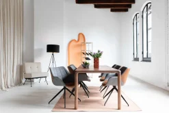 Kuipstoelen|Draaibare Eetkamerstoelen-Zuiver Doulton Swivel (set van 2) Armstoel Vintage Brown