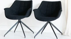 Kuipstoelen|Draaibare Eetkamerstoelen-Zuiver Doulton Swivel (set van 2) Armstoel Black