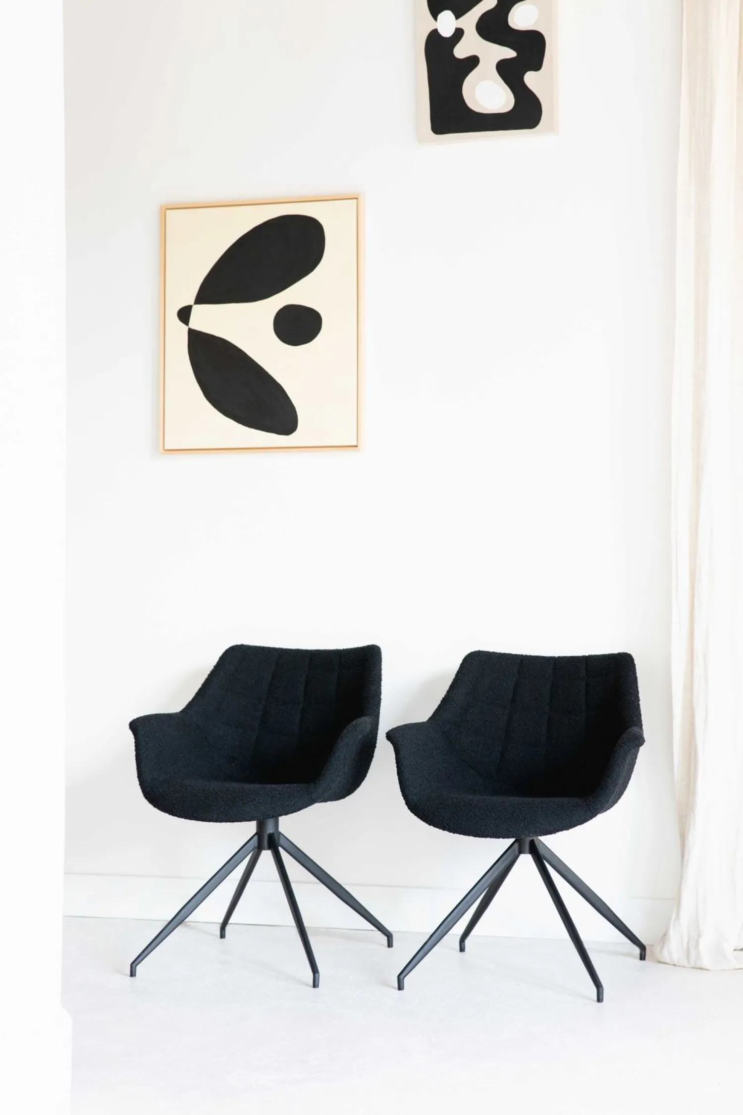 Kuipstoelen|Draaibare Eetkamerstoelen-Zuiver Doulton Swivel (set van 2) Armstoel Black