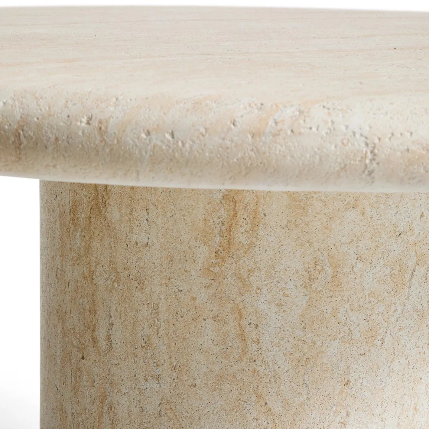 Tuintafels|Ronde Eettafels-Kave Home Drasi Outdoor Eettafel Beige, Wit, Ecru