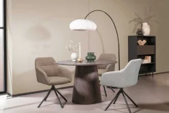Eetkamerstoelen Met Armleuning-Eijerkamp Collectie Drew Eetkamerstoel Light Brown