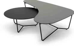 Design Salontafels|Organische Salontafels-Harvink Duo Salontafelset Grijs, Bruin
