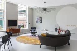 Leren Fauteuils|Draaifauteuils-Vitra Eames Lounge Chair & Hocker Zwart