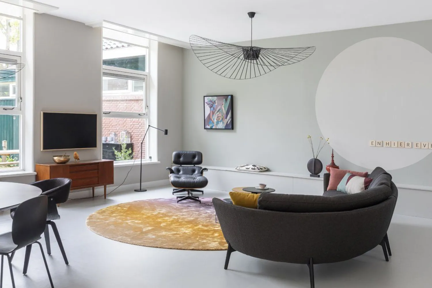 Leren Fauteuils|Draaifauteuils-Vitra Eames Lounge Chair & Hocker Zwart