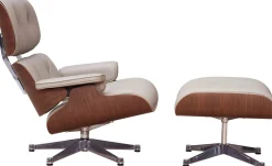 Leren Fauteuils|Design Fauteuils-Vitra Eames Lounge Chair & Hocker Sand Sable