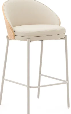 Kunststof Barkrukken-Kave Home Eamy Laag Barstoel Beige, Naturel
