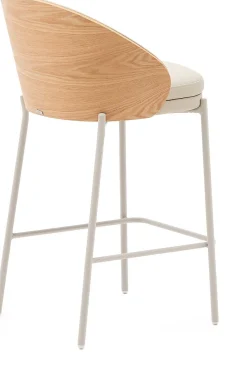 Kunststof Barkrukken-Kave Home Eamy Laag Barstoel Beige, Naturel