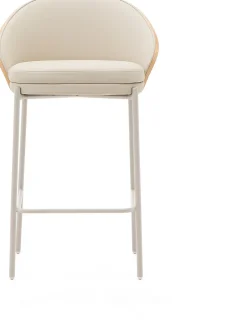 Kunststof Barkrukken-Kave Home Eamy Laag Barstoel Beige, Naturel