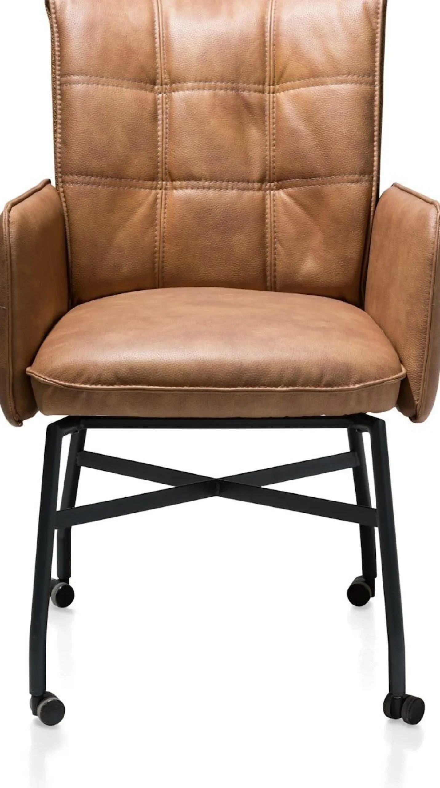 Eetkamerstoelen Met Wieltjes|Eetkamerstoelen Met Armleuning-Henders en Hazel Eden Armstoel Cognac
