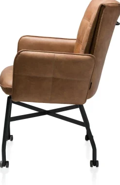 Eetkamerstoelen Met Wieltjes|Eetkamerstoelen Met Armleuning-Henders en Hazel Eden Armstoel Cognac