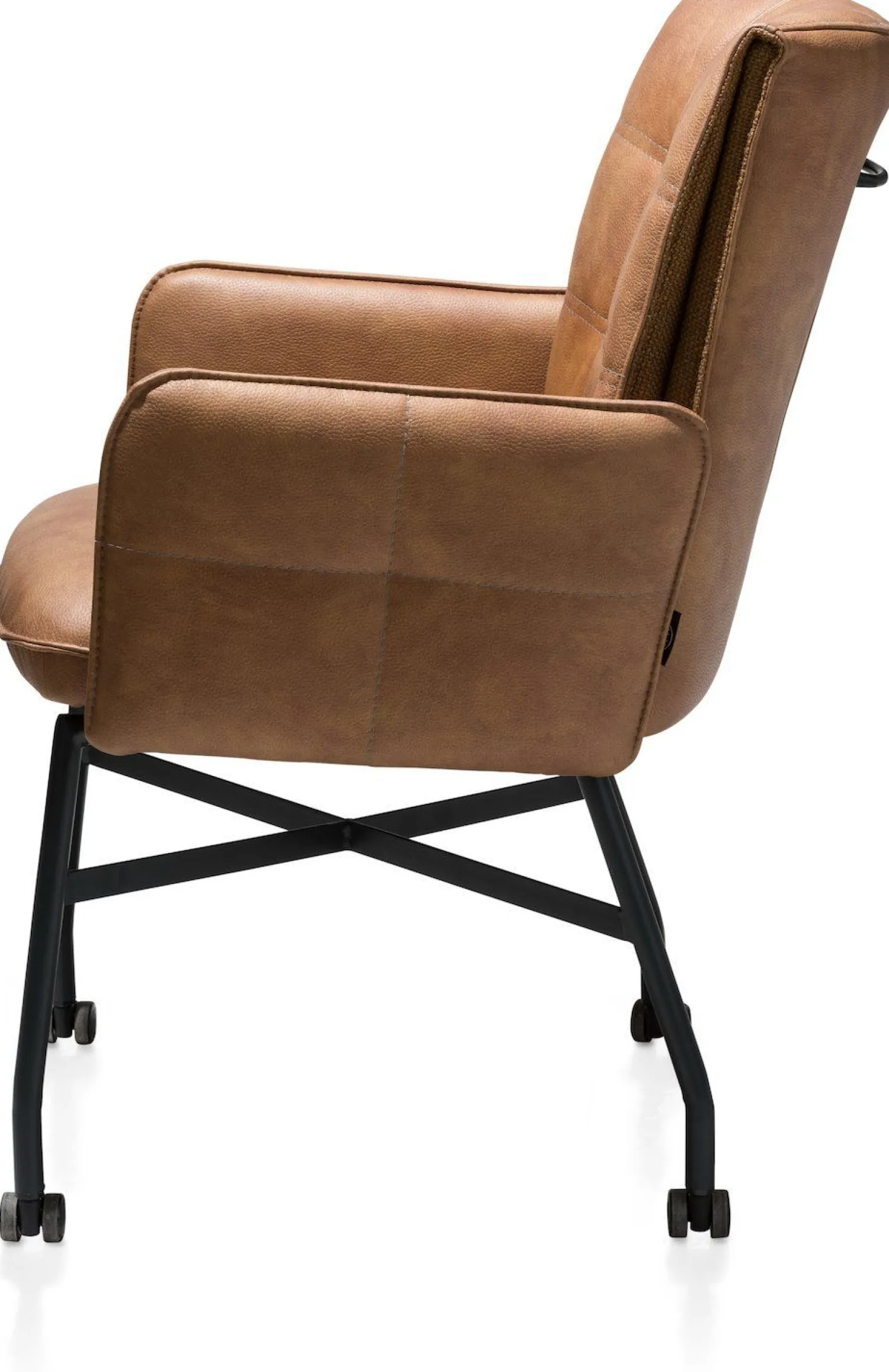 Eetkamerstoelen Met Wieltjes|Eetkamerstoelen Met Armleuning-Henders en Hazel Eden Armstoel Cognac