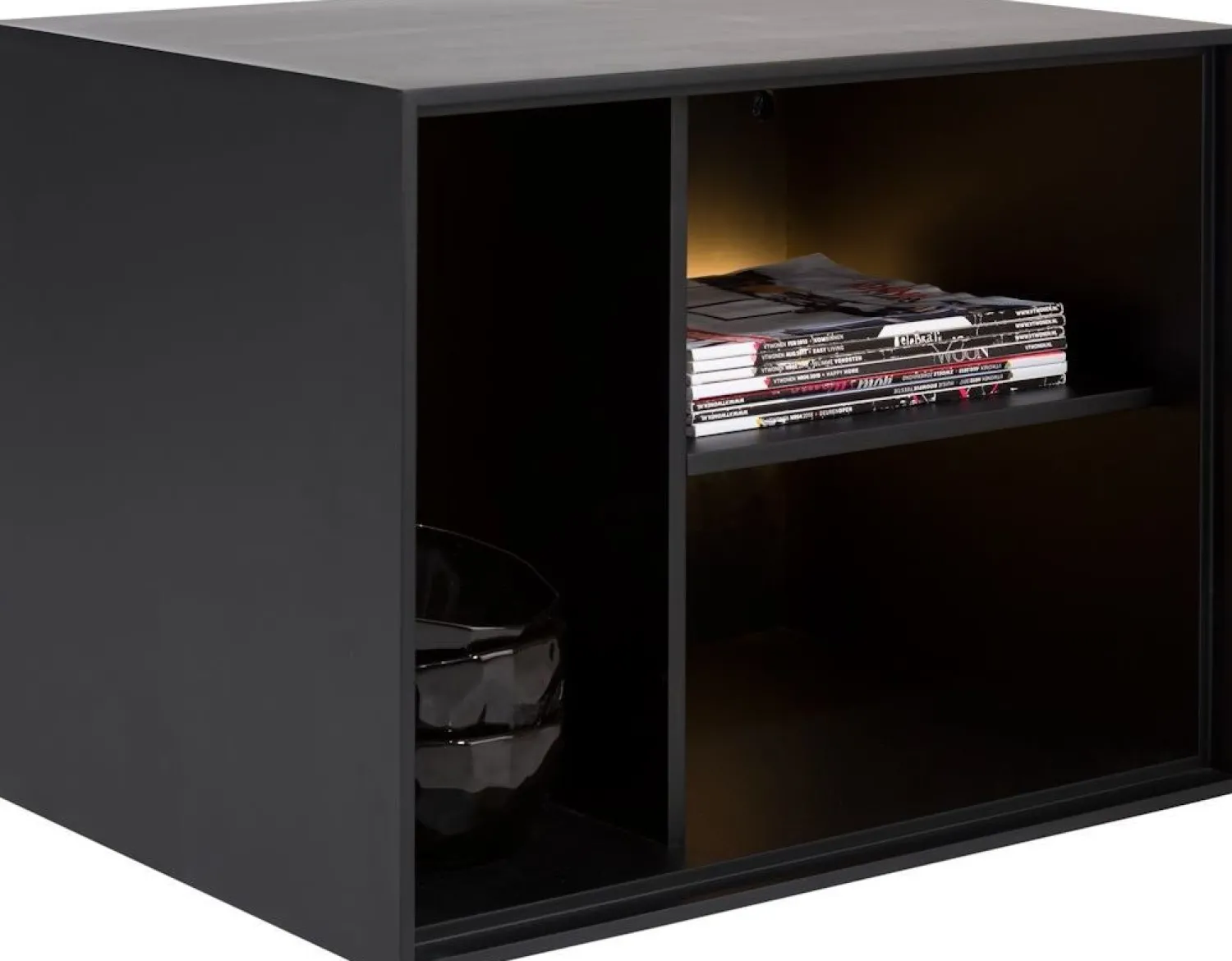 Opbergkasten|Opbergkasten-XOOON Elements 3 niches Kast Off Black