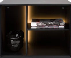 Opbergkasten|Opbergkasten-XOOON Elements 3 niches Kast Off Black
