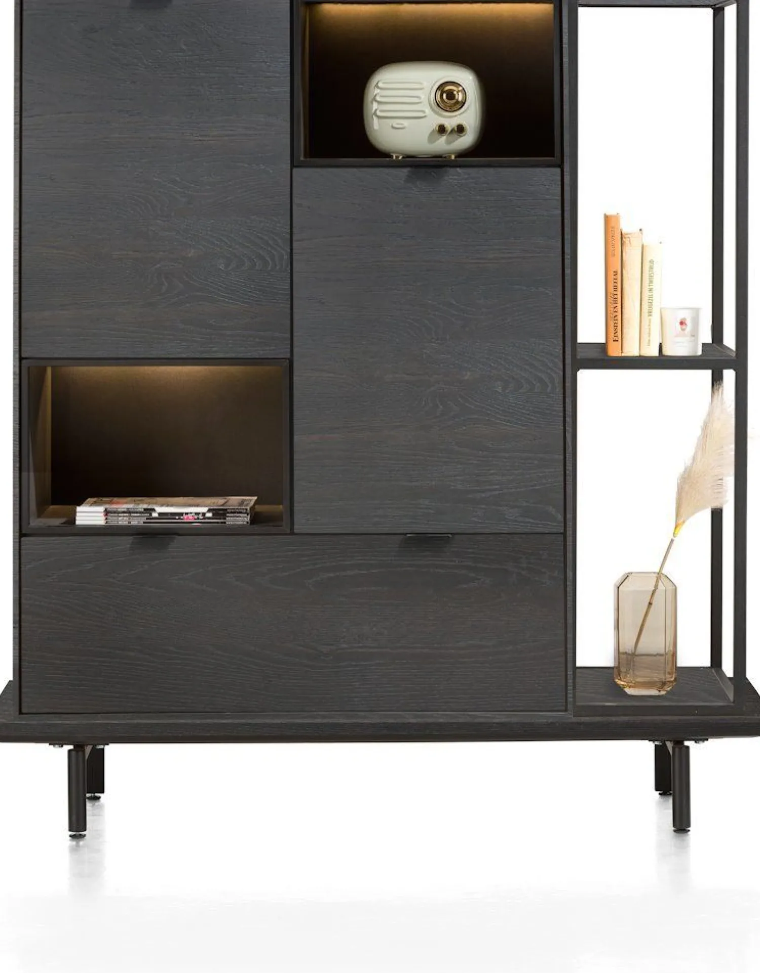 Opbergkasten|Opbergkasten-XOOON Elements Highboard Onyx