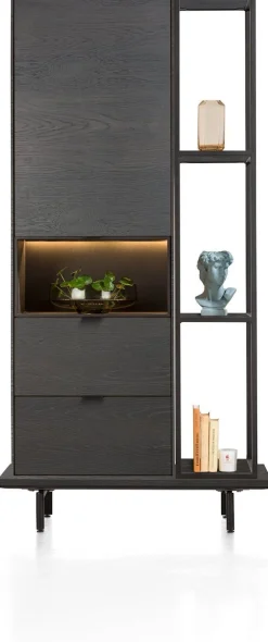 Boekenkasten-XOOON Elements 3-niches Boekenkast Onyx