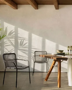 Tuinstoelen-Kave Home Ellen Tuinstoel Zwart
