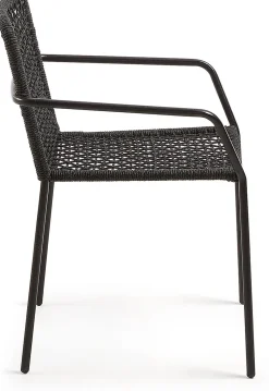 Tuinstoelen-Kave Home Ellen Tuinstoel Zwart