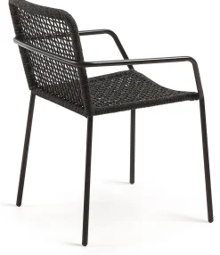 Tuinstoelen-Kave Home Ellen Tuinstoel Zwart