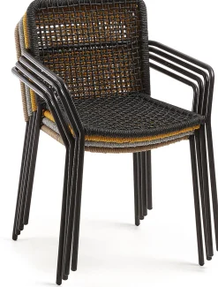 Tuinstoelen-Kave Home Ellen Tuinstoel Zwart