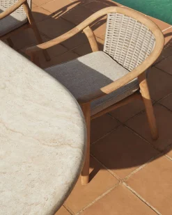 Tuinstoelen-Kave Home Elunda Tuinstoel Naturel