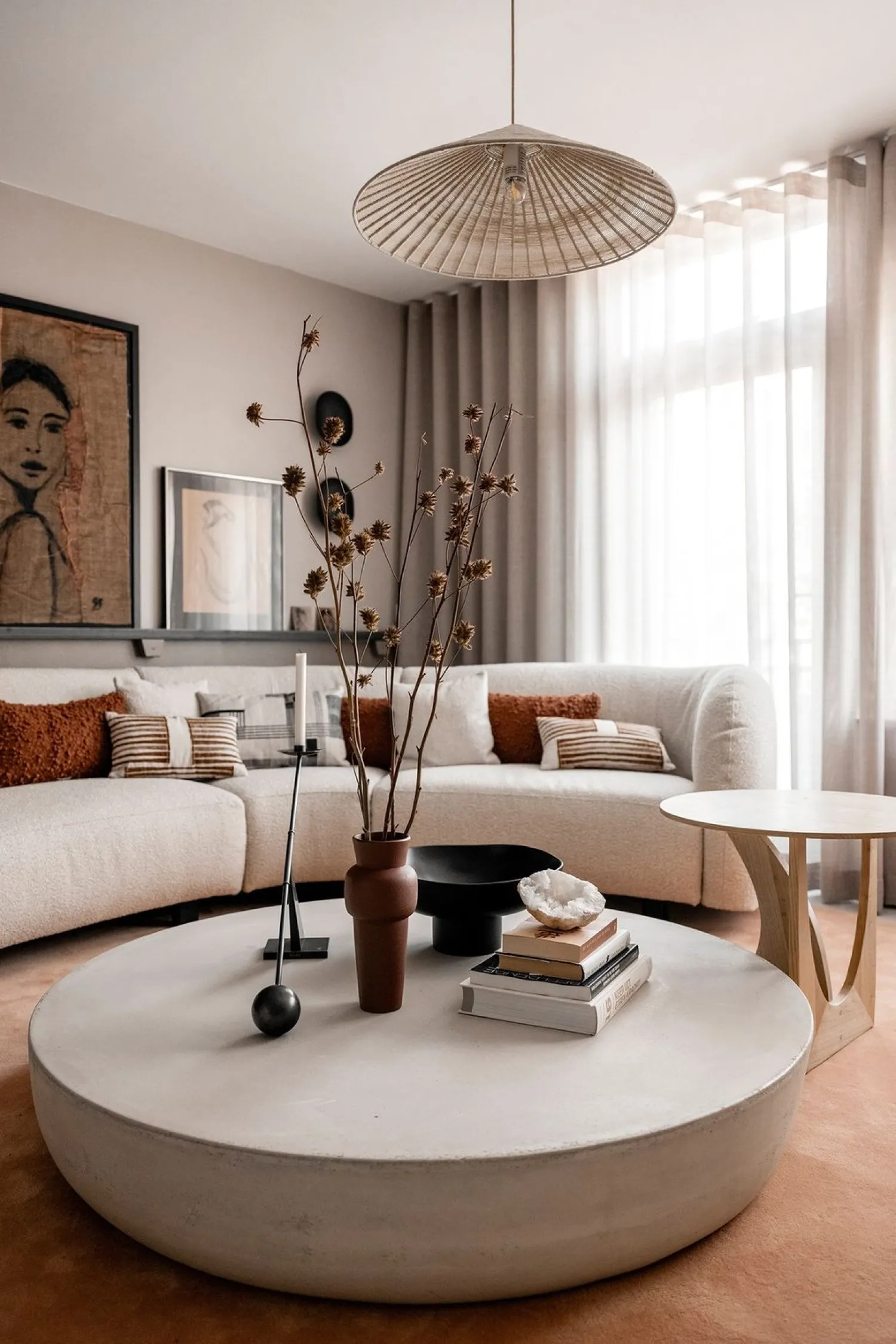 Houten Bijzettafels|Ronde Bijzettafels-Urban Nature Culture Enkei Bijzettafel Blonde